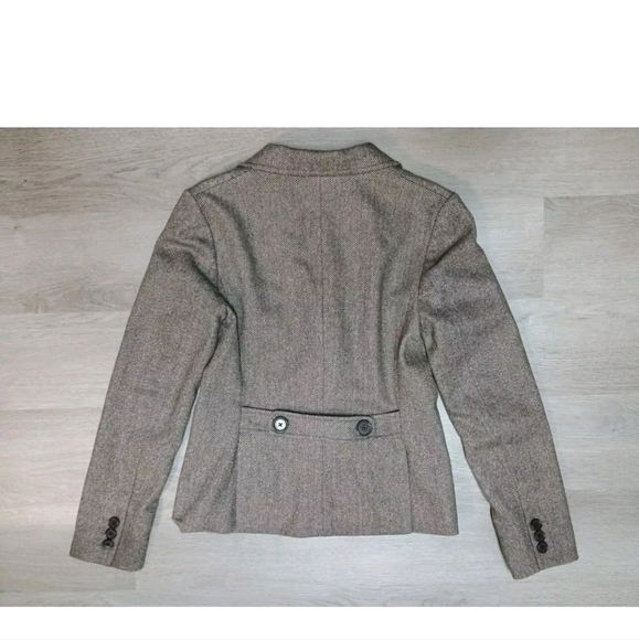 Banana Republic Women's Wool Work Office Blazer Brown Herringbone Pockets Size 2 - Picture 8 of 10